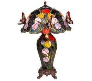 Royal Palace Handcrafted Butterflies and Roses 26 Table Lamp