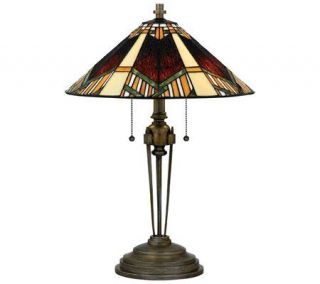 Tiffany Style 23 Geometric Pattern Table Lamp —