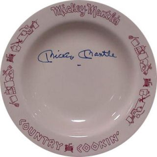Mickey Mantle Signed Country Cooking Plate PSA DNA