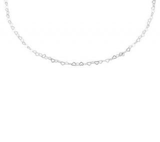 UltraFine Silver 18 Heart Link Necklace, 2.8g —