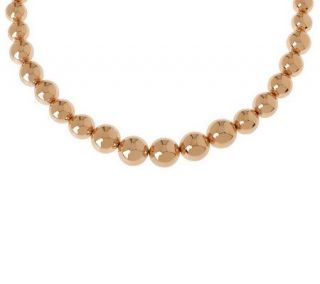 VicenzaGold 20 Polished Graduated Bead Necklace 14K —