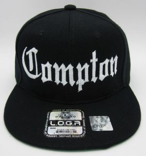 COMPTON Snapback Hat Cap EazyE Dre Cube NWA LA RAIDERS Black New Hats