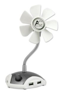 Arctic Cooling Breeze Pro USB Desktop Fan 4 Ports Hub