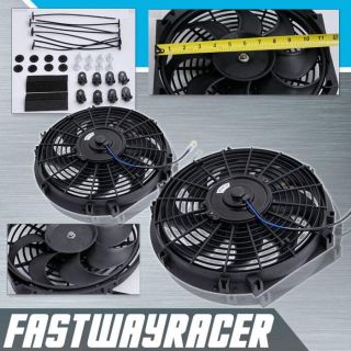 Universal 2X 12 Black Electric Cooling Radiator Fan Intercooler