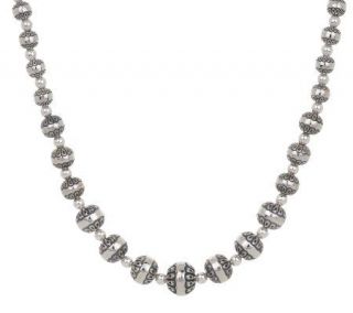 Southwestern Sterling 28 Graduated Bead Necklace —