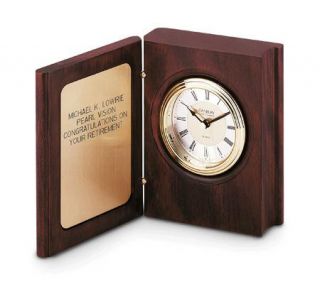 Things Remembered Personalized Mahogany Book Clock   H120434
