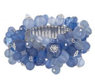Isaac Mizrahi Live Tonal Beaded Cluster Bracelet —