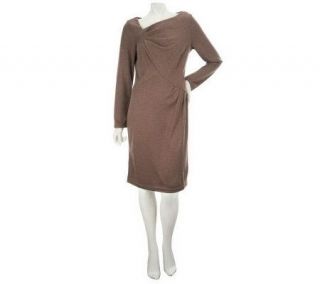 Mark of Style by Mark Zunino Knit Dress with Ruching Detail — 