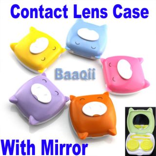 Contact Lens Lenses Portable Case Set Soaking Storage Mirror Container