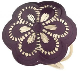 Purple Gold Diamond Cut Dimensional Flower Ring 14K Gold —