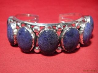 Corbet Joe Navajo Sterling Lapis Lazuli Cuff Bracelet