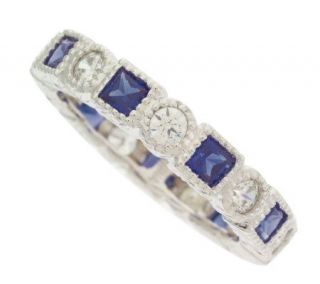 Epiphany Platinum Clad Diamonique Simulated Sapphire Ring —