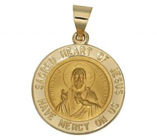 Sacred Heart of Jesus Pendant, 14K Yellow Gold —