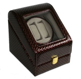 TOP QUALITY LEATHER AUTOMATIC DOUBLE WATCH WINDER BOX PI E