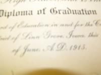 Antique Diplomas Linn Grove IA Boyles College NB 12A55
