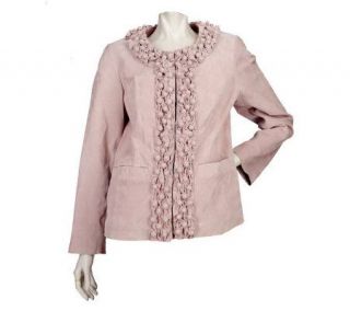 Bradley by Bradley Bayou Suede Jacket with Bubble Placket Detail