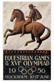 Stockholm 1956 Equestrian Olympic Games Official IOC Poster Reprint