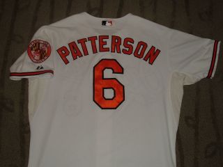 BALTIMORE ORIOLES COREY PATTERSON 2010 GAME USED WORN HOME JERSEY