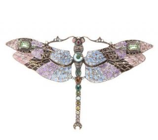 Joan Rivers Blue Mosaic Dragonfly Pin —