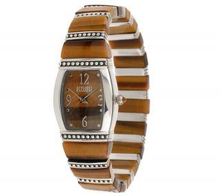 Ecclissi Sterling TexturedStation Gemstone Stretch Watch —