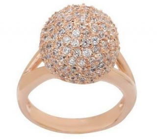 Bronzo Italia Bold Pave Crystal Domed Bead Ring —