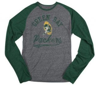 NFL Green Bay Packers Tri Blend Long Sleeve Raglan T Shirt —