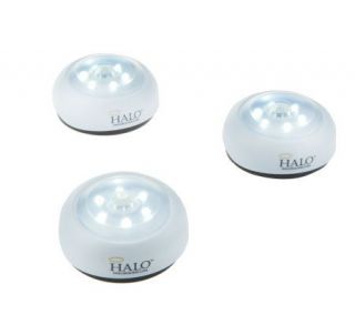 HALO Set of (3) 6 LED Wireless Motion Sensing Puck Lights —