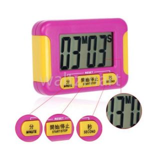 Pink Mini Digital LCD Kitchen Cooking Chef Timer Count Up Down Alarm
