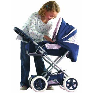Corolle Nursery Navy blue pink Carriage 12 x15x21