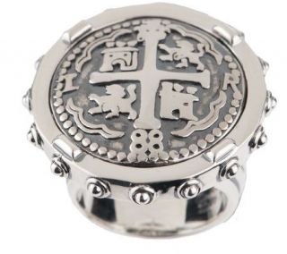 Barry Cord Sterling Spanish Doubloon Large Ring —