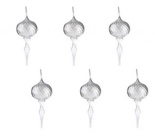 Set of 6 Glass Finial Ornaments by Valerie —