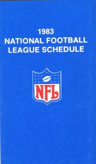 1983 NFL Schedule Distilled Spirits Council