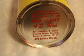  Can Full and Minty Quart Giant w Motor Sign Council Bluffs Iowa