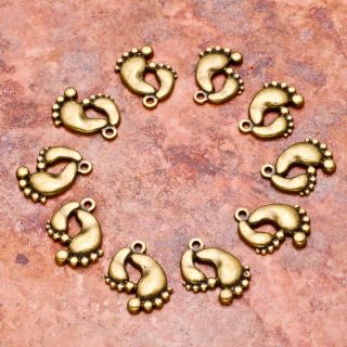 10Pcs Feet Solid Copper Dangle Charm Beads Findings 19x14x3mm