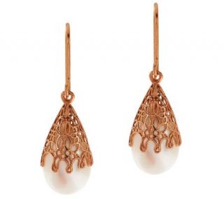 Adi Paz Cultured Freshwater Pearl Earrings 14K Rose Gold —