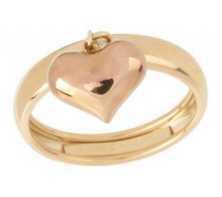 Savor 14K Gold Bonded Dangling Heart Band Ring —
