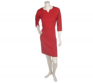 Denim & Co. Textured Knit Knee Length Dress —