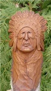 COTTONWOOD CARVING SPIRIT NATIVE AMERICAN INDIAN head dress # 911 made
