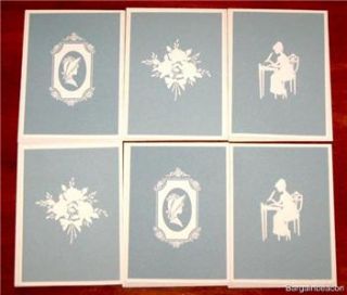 Lot Vintage Coutts Hallmark Cameo Cards Blue Wedgewood