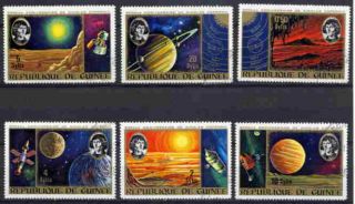 Guinea 1973 Copernicus Space Complete Set of 6 Stamps