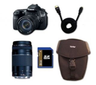 CANON EOS 60D Dig SLR Camera Kit w/2 Lenses/Case/8GB SDHC Card