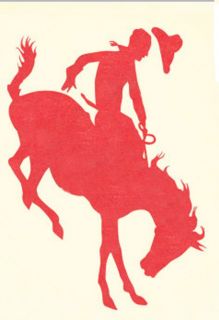 Retro Cowboy and Horse Silhouette Cross Stitch Pattern