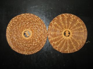  American Pine Needle Indian Basket Mat Coushatta Seminole