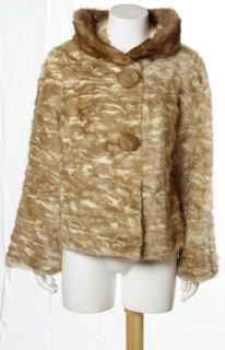 Vintage Beige Blonde Ivory Marbled Cozy Mink Fur Stole Pelt Jacket Sz