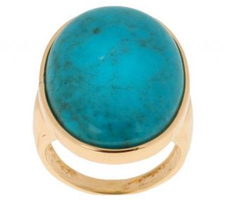 Veronese 18K Clad Bold Oval Turquoise Ring —