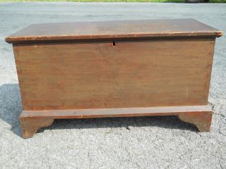 Antique Pine Dovetailed Chippendale Blanket Chest Central Virginia