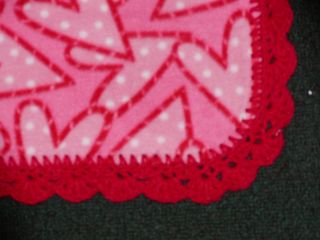 Cradle Receiving Blanket Pink Polka Dot Hearts 28x28