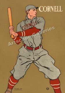 Cornell Baseball Vintage Style 1908 Sports Poster 24x34