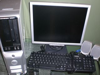 DELL DIMENSION C521 TOWER COMPUTER MONITOR KEYBOARD SPEAKERS