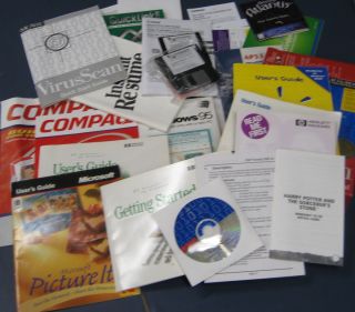 Vintage LOT of PC Computer Software and Manuals User Guides Microsoft